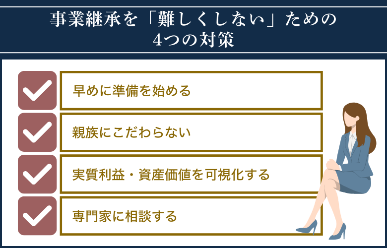 事業継承を「難しくしない」ための4つの対策