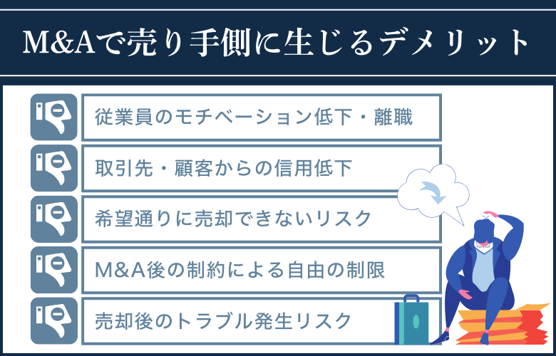 M&Aで売り手側に生じるデメリット