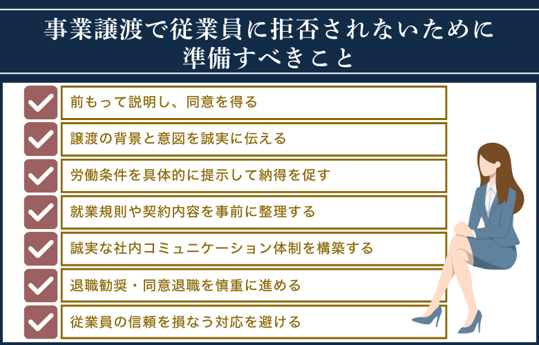 事業譲渡で従業員に拒否されないために準備すべきこと
