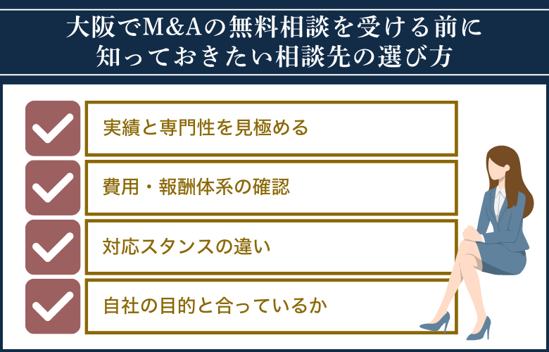 大阪でM&Aの無料相談を受ける前に知っておきたい相談先の選び方